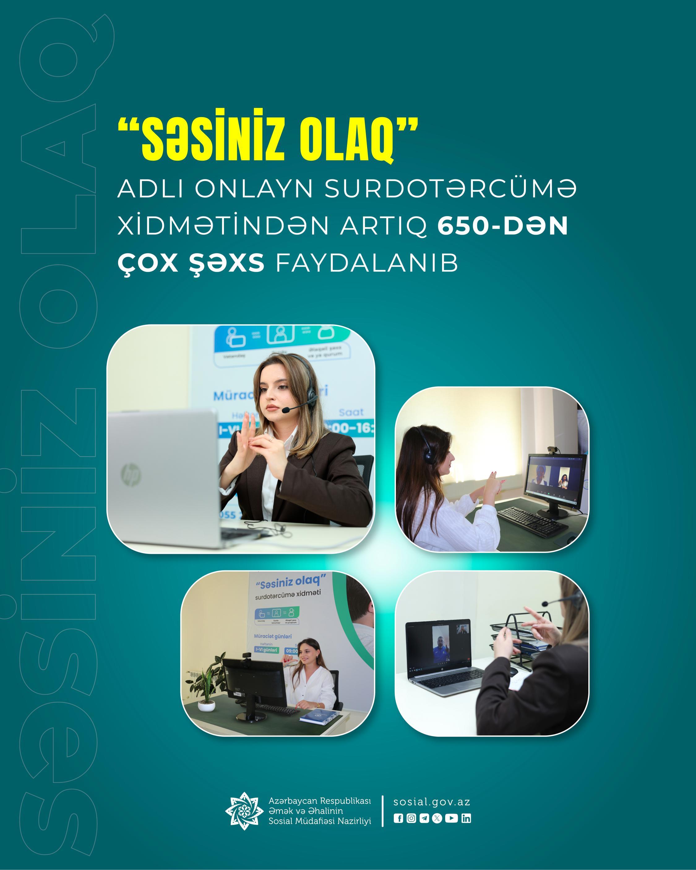“Səsiniz olaq” adlı onlayn surdotərcümə xidmətindən artıq 650-dən çox şəxs faydalanıb
