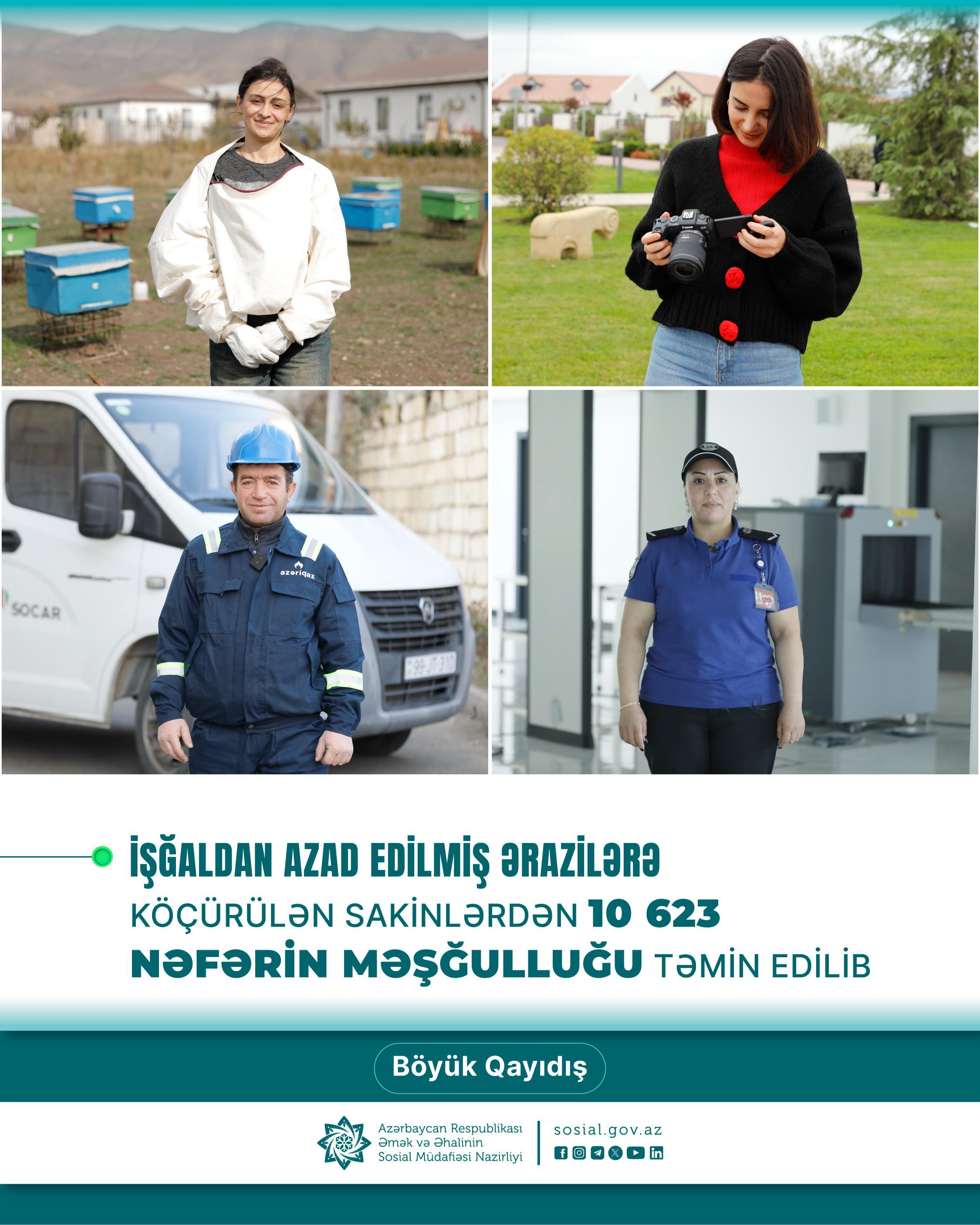 Azad edilmiş ərazilərə köçürülən sakinlər məşğulluq və sosial dəstək tədbirləri ilə əhatə olunub
