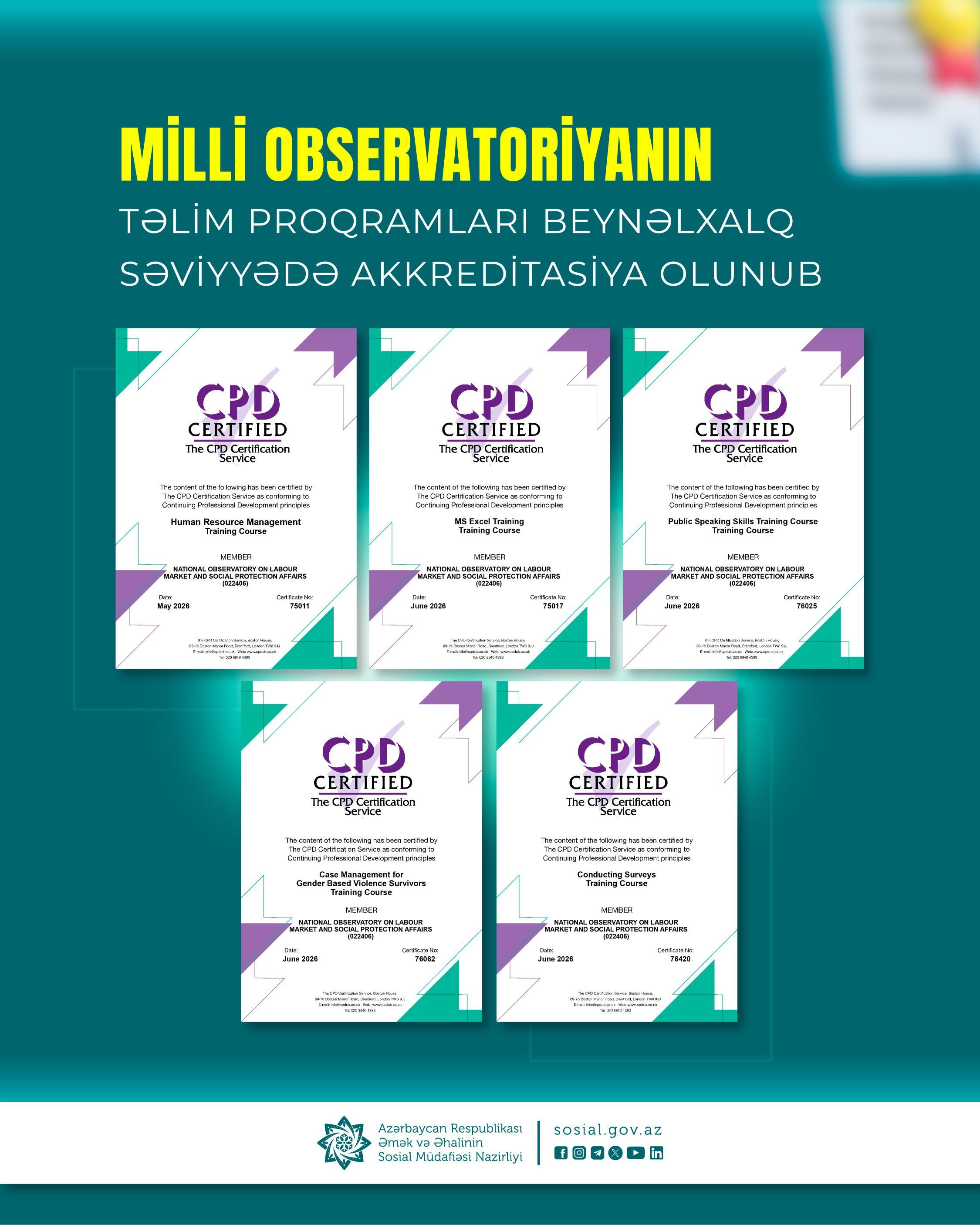 Milli Observatoriyanın təlim proqramları beynəlxalq  səviyyədə akkreditasiya olunub