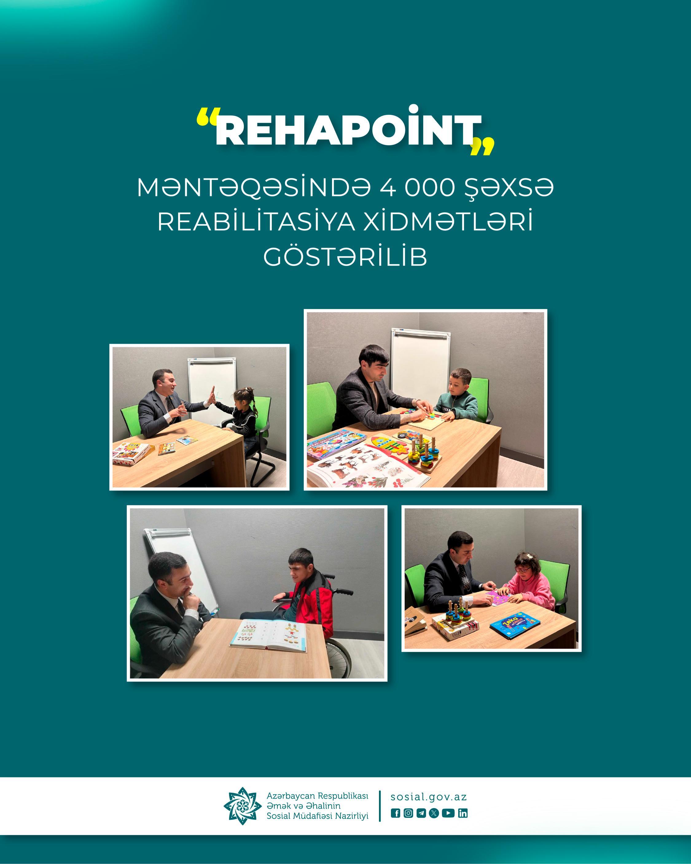 “RehaPoint” Məntəqəsində əlilliyi olan 4 min şəxsə reabilitasiya xidmətləri göstərilib