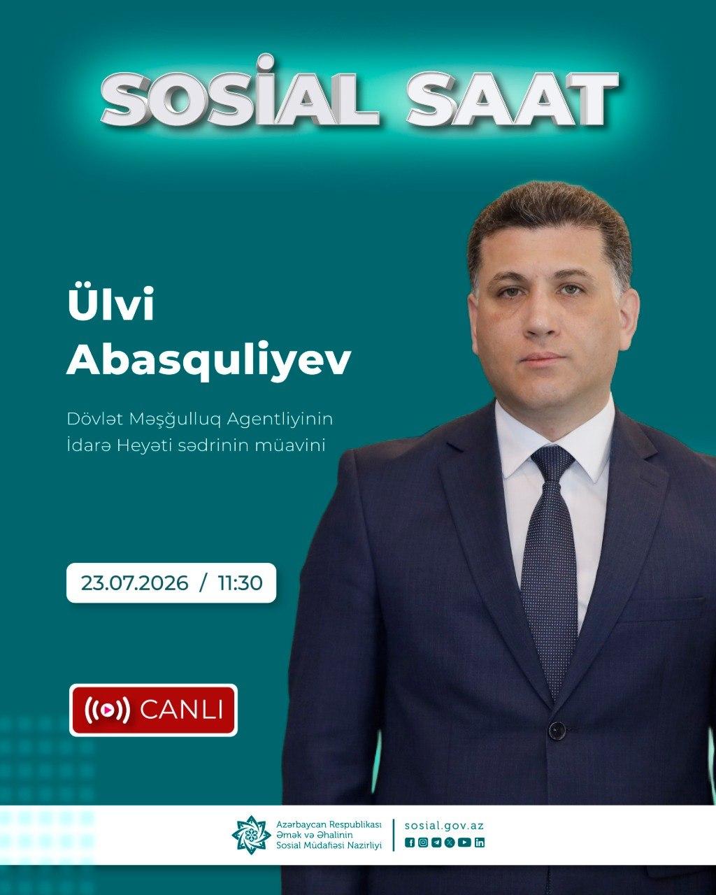 “Sosial saat”ın növbəti buraxılışı  Məşğulluğa Dəstək Layihəsi haqqında olacaq