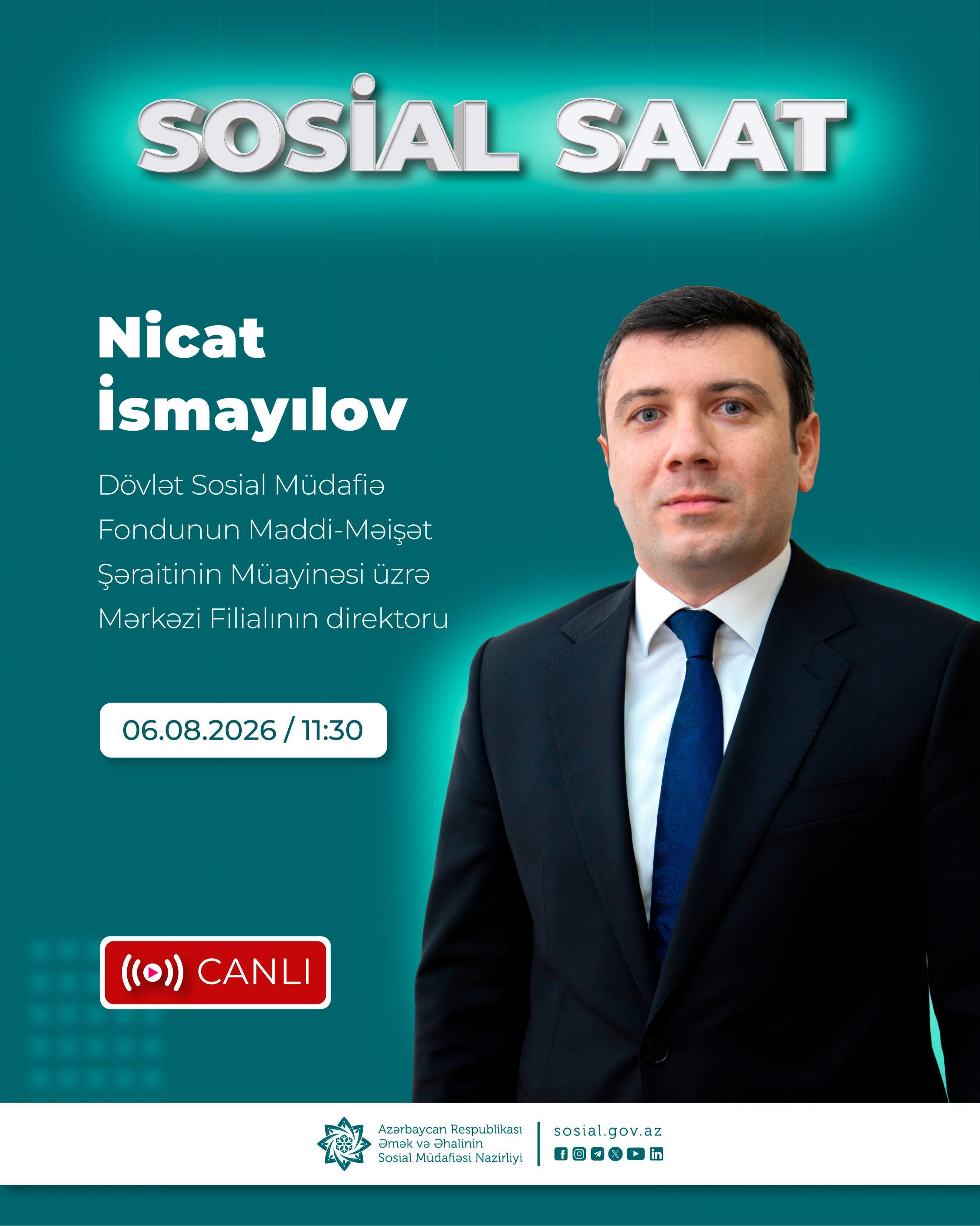 Növbəti “Sosial saat”da  ünvanlı dövlət sosial yardımı mövzusundan bəhs olunacaq