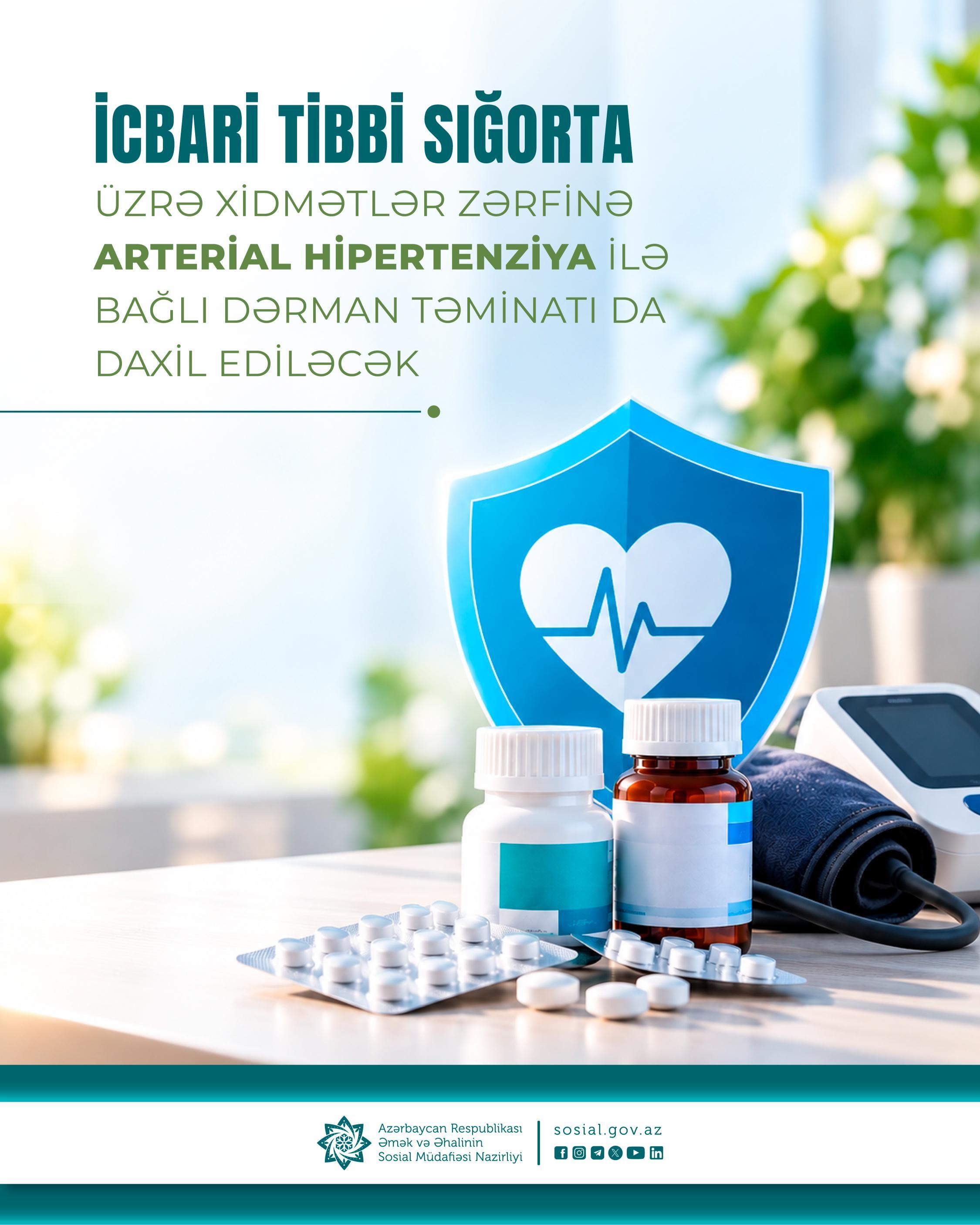 İcbari tibbi sığorta üzrə Xidmətlər Zərfinə arterial hipertenziya ilə bağlı dərman təminatı da daxil ediləcək