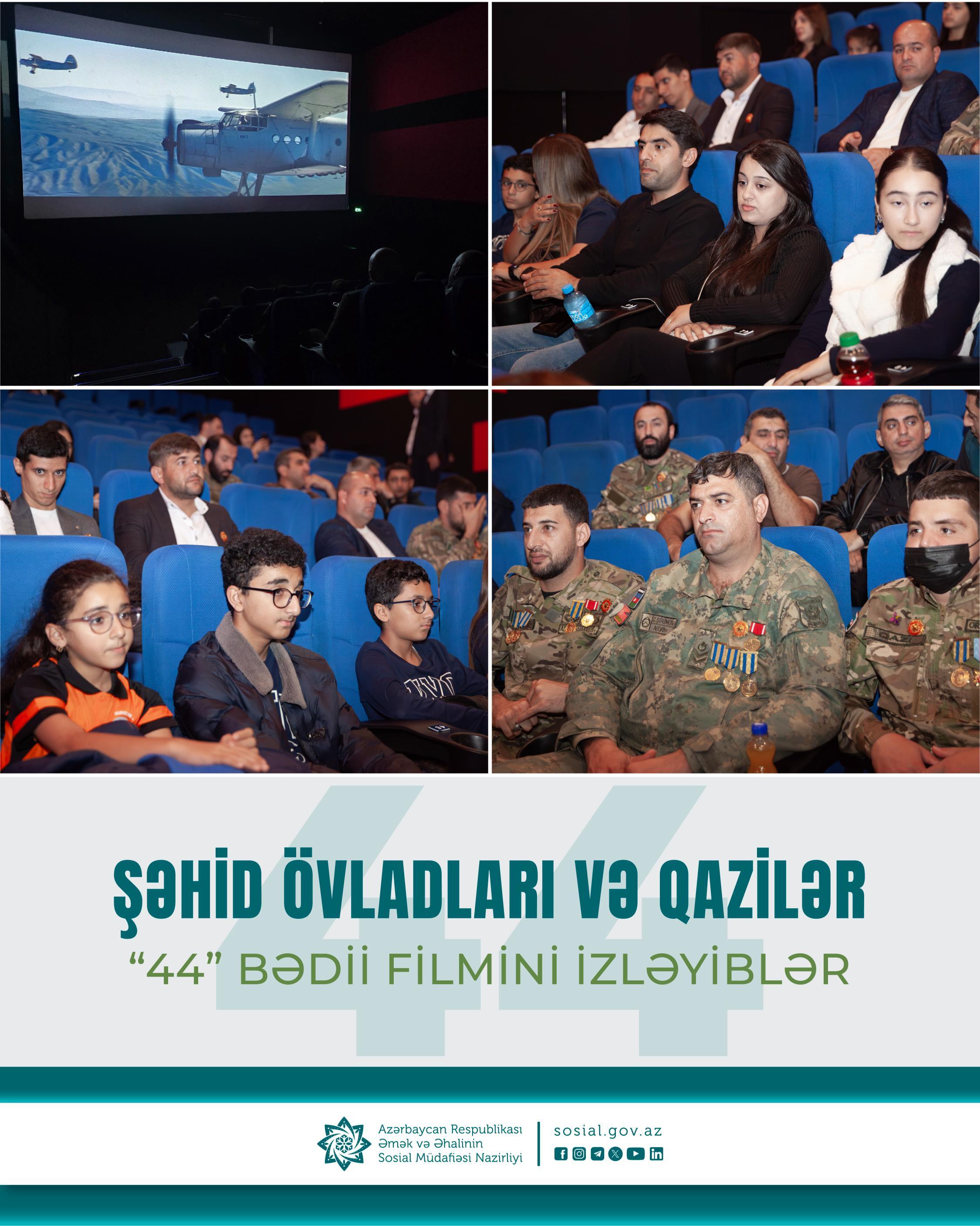Şəhid övladları və qazilər “44” bədii filmini izləyiblər